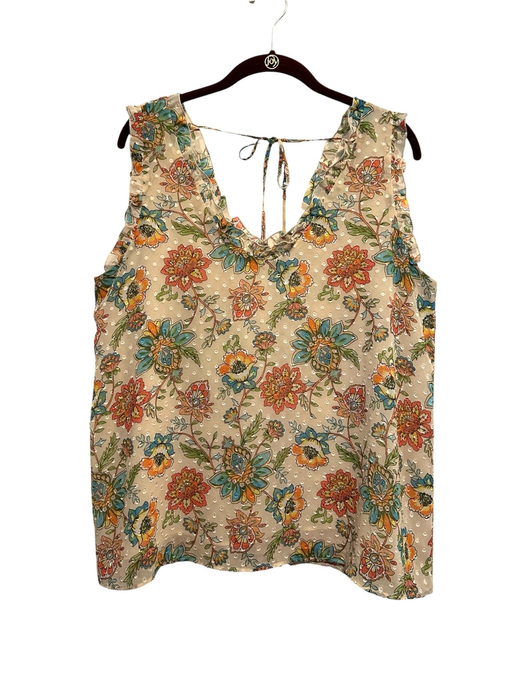 Cato Floral & Polka Dot Print Tie Back Top
Large